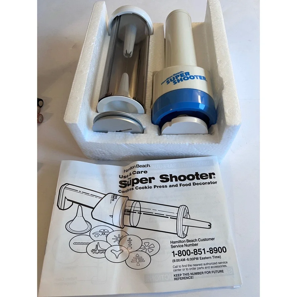 Hamilton Beach Super Shooter Cordless Cookie Press Food Decorator Vtg 80000